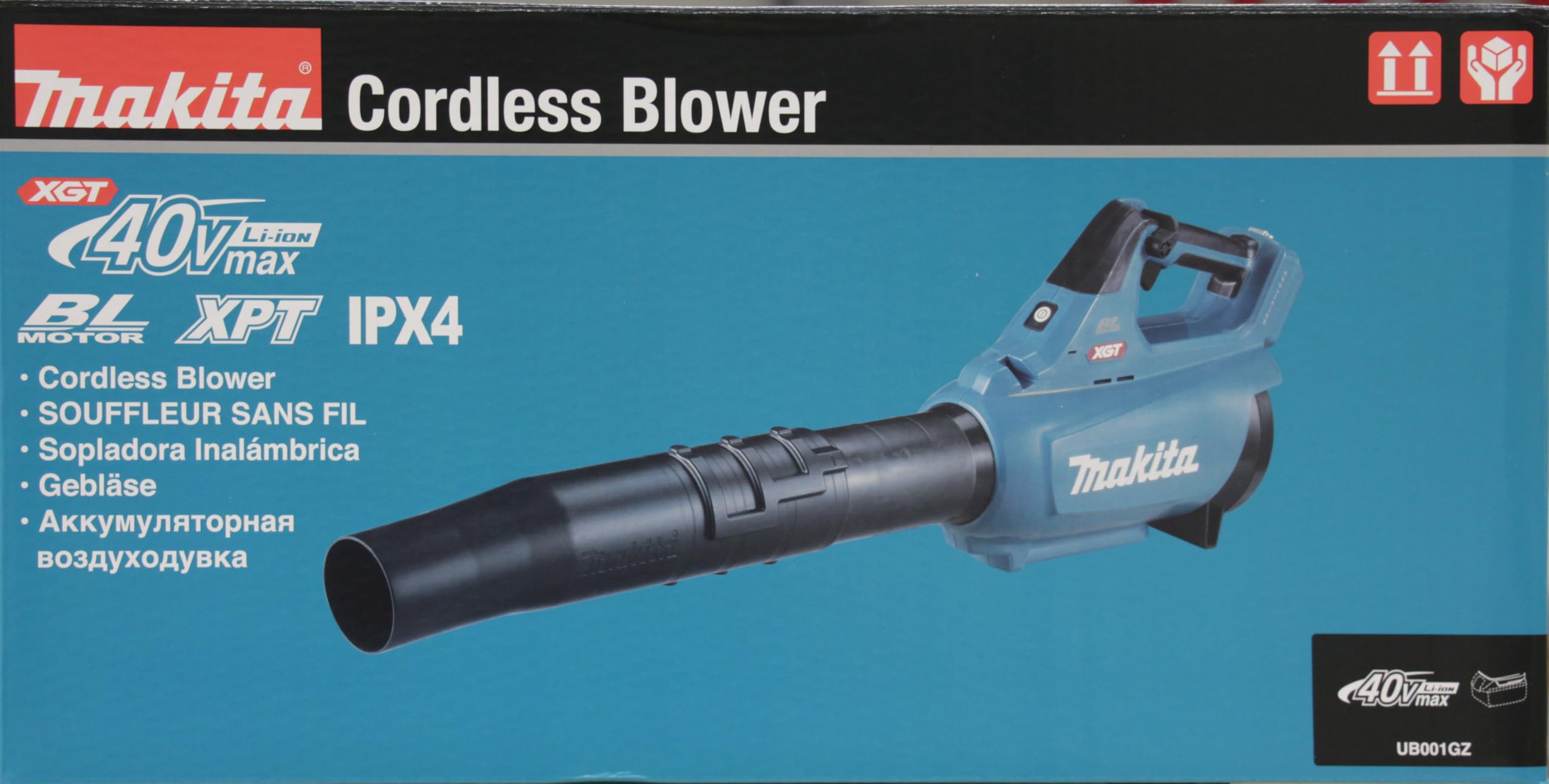 Makita UB001GZ 40V Max XGT Brushless Cordless Leaf Blower - Battery & Charger Not Included (Blue) - Perfect for Yard Cleanup, Driveway Clearing & Outdoor Maintenance