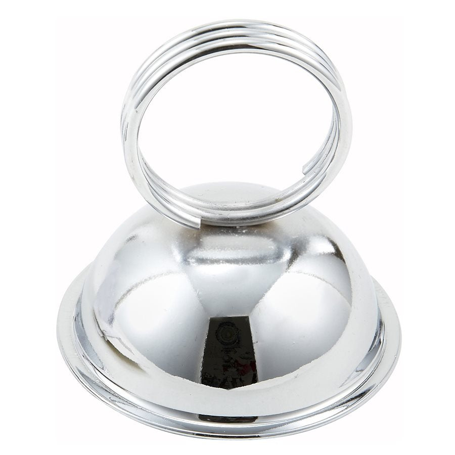 Winco Ring Type Menu Holder - 2.5 x 2.3 Inches - Durable Stainless Steel Restaurant Menu Display for Tables, Bars, and Cafes - Perfect for Daily Use in Restaurants, Hotels, and Events