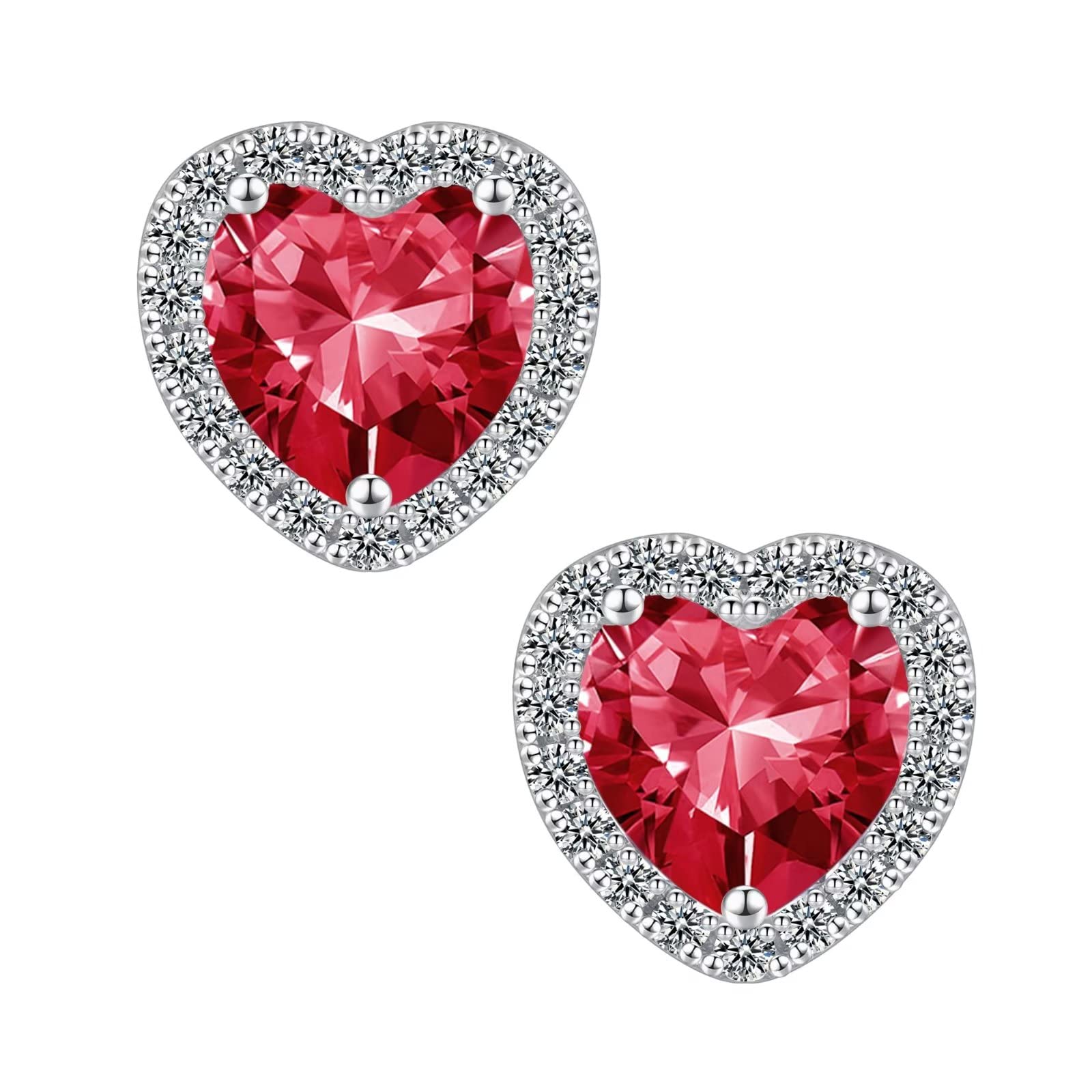 Memorjew Sterling Silver Birthstone Stud Earrings for Women - Elegant Jewelry Gift for Wife, Mom, Girlfriend | Perfect for Anniversary, Christmas, Mother's Day & Birthday | Everyday Wear & Special Occasions