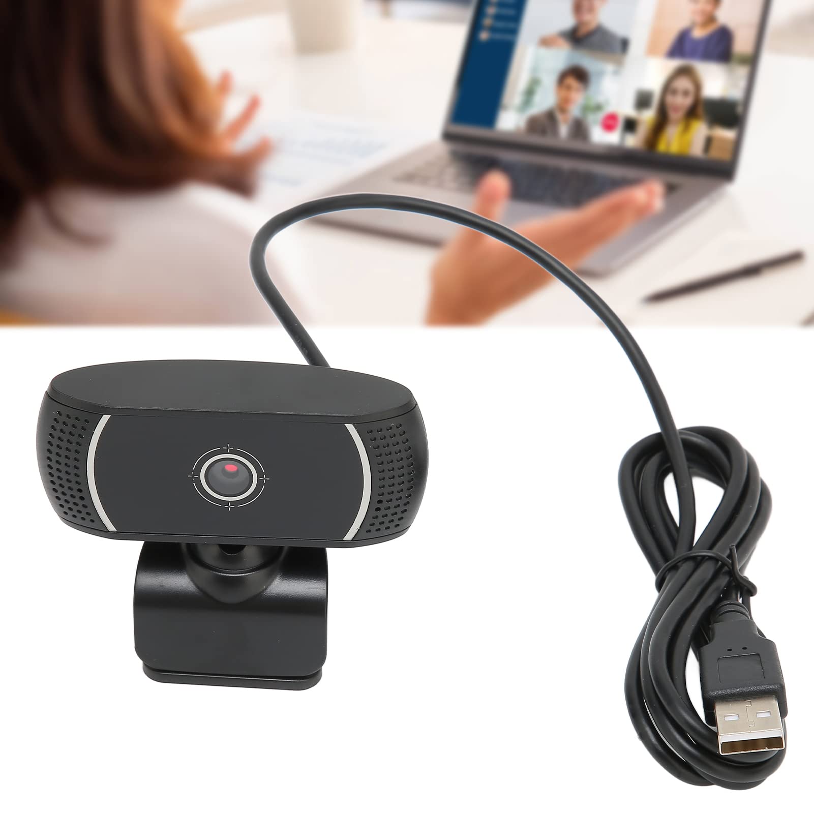 HD USB Webcam with Auto Focus - 640x480 Plug & Play Computer Camera for Online Classes, Live Streaming & Video Conferencing - Flexible Mount for Laptop & Desktop (Black) - Perfect for Remote Work, Zoom Meetings & Distance Learning