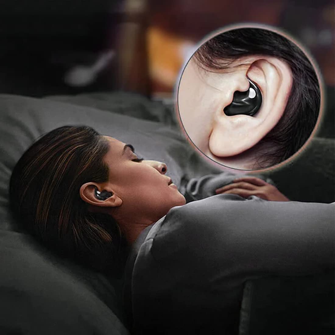 WANWEN Waterproof Wireless Bluetooth Earbuds, In-Ear Noise Cancelling Headphones with IPX7 Rating, Sweatproof Sleep Earphones for Gym, Running, Swimming & Travel (Black) - Perfect for Workouts, Commuting & Nighttime Use