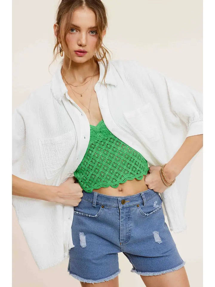 Stylish Women's Gauze Button Down Shirt - Breathable & Lightweight Summer Blouse - Casual & Boho Chic Top for Beach, Office & Everyday Wear - On Sale $25.60