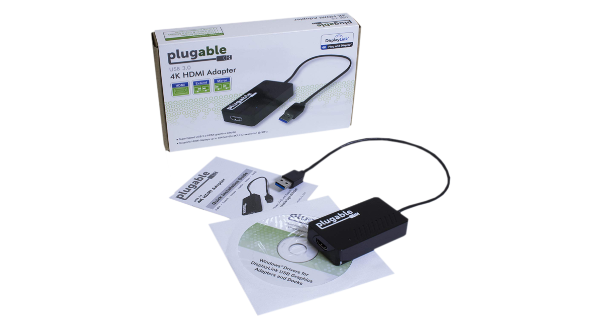 1x USB to HDMI 4K UHD Video Adapter Converter for Laptop, PC, Monitor - Stream HD Movies, Play Games, Extend Display for Work & Entertainment