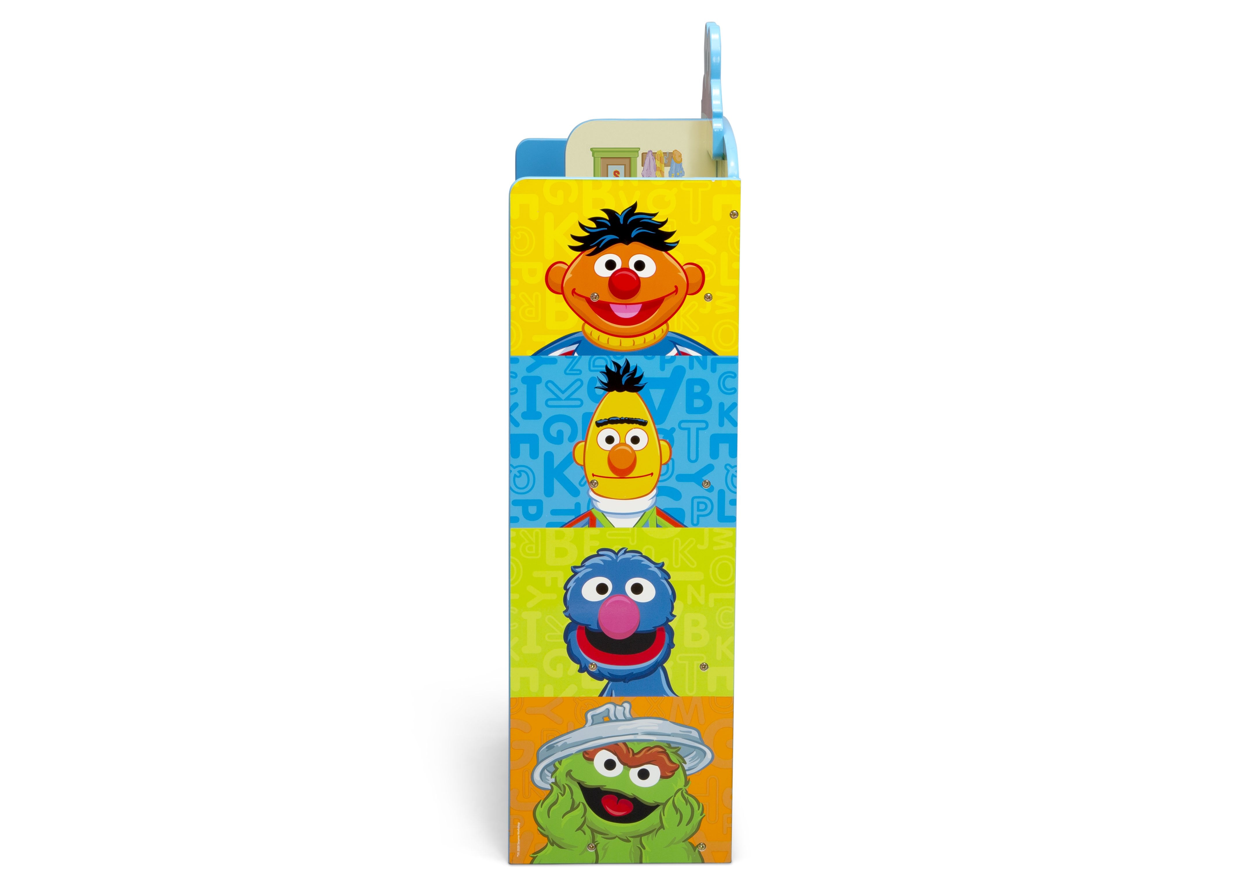 Sesame Street Wooden Playhouse 4-Shelf Bookcase for Kids - Educational Toy Storage & Bookshelf for Nursery, Playroom & Classroom Organization