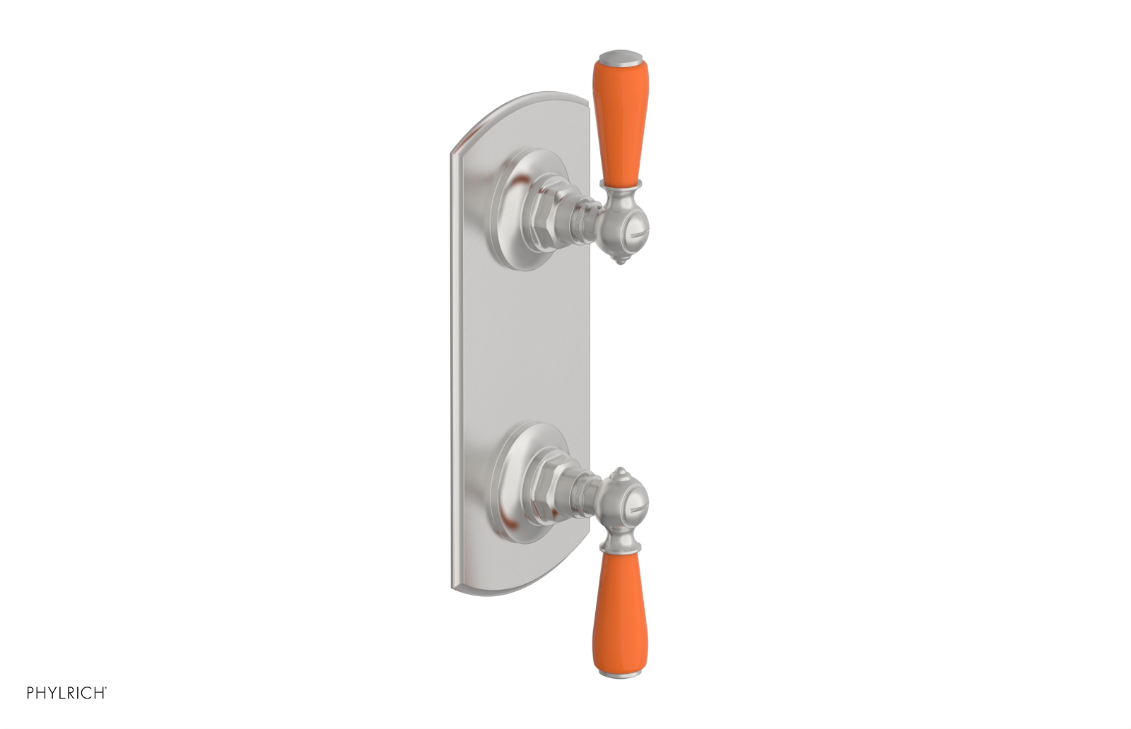Jamestown Thermostatic Shower Valve with Volume Control & Diverter - Orange Accent Trim - Model 4738 - Perfect for Modern Bathroom Renovations & Spa-Like Shower Experiences