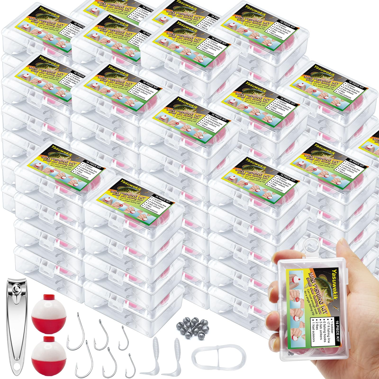 **Mini Fishing Kits for Kids - Portable Survival Fishing Tackle Set with Case - Beginner Fishing Gear & Accessories - Perfect for Christmas Stocking Stuffers, Shoebox Gifts, Camping & Outdoor Adventures**