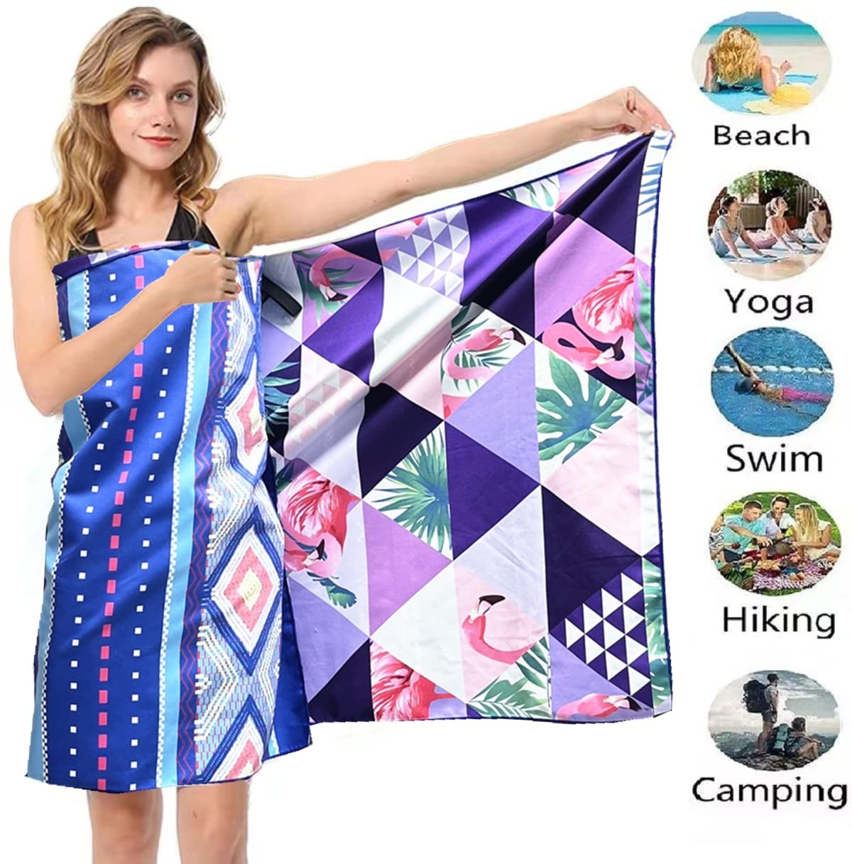 HAOKUN Boho Oversized Beach Towel - Quick Dry Microfiber Sand Free Towel 31