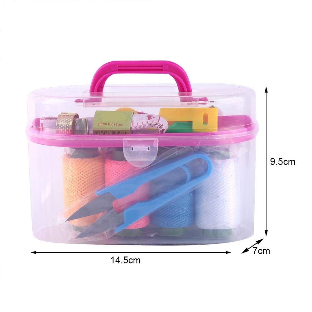 10-Piece Large Sewing Kit Tool Box with Needle, Threader, Tape Measure, Scissors & Thimble - Portable Sewing Supplies for Kids, Adults, Travel & Home Repairs (Red) - Perfect for DIY Projects, Emergency Fixes & Crafting