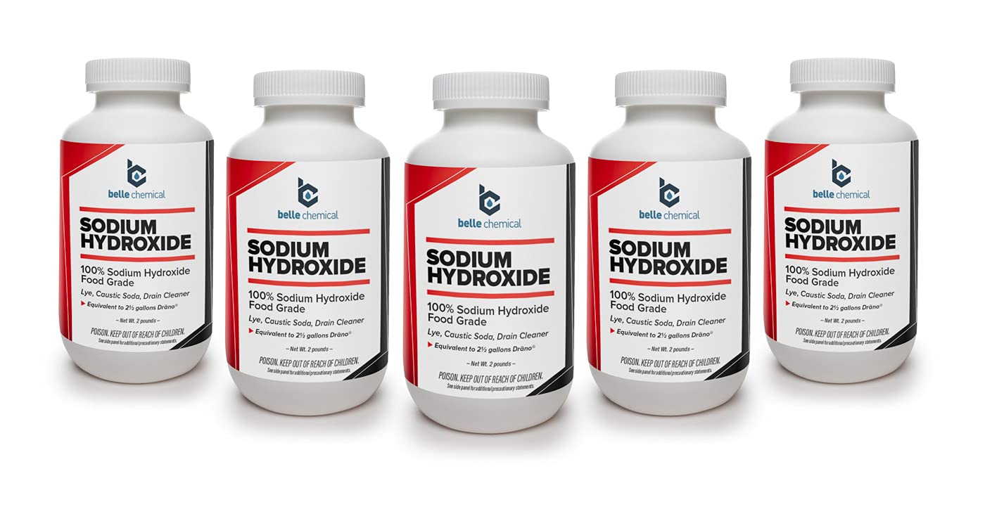 Food Grade Sodium Hydroxide (Lye, Caustic Soda) - 10 lbs Pure for Soap Making, Drain Cleaning & Food Processing | USP Grade NaOH for DIY, Home & Industrial Use