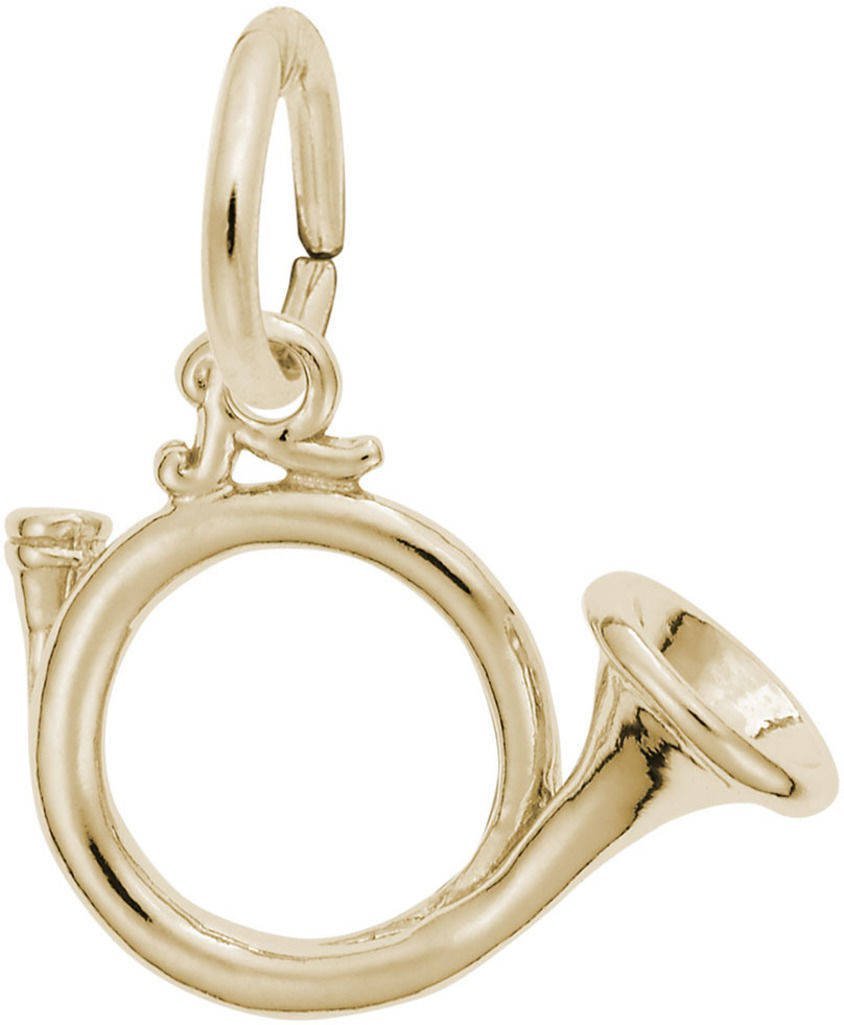Rembrandt Hunting Horn Charm - Vintage Brass Pendant for Jewelry Making, Necklace & Bracelet - Perfect for Outdoors, Hunting & Equestrian Enthusiasts