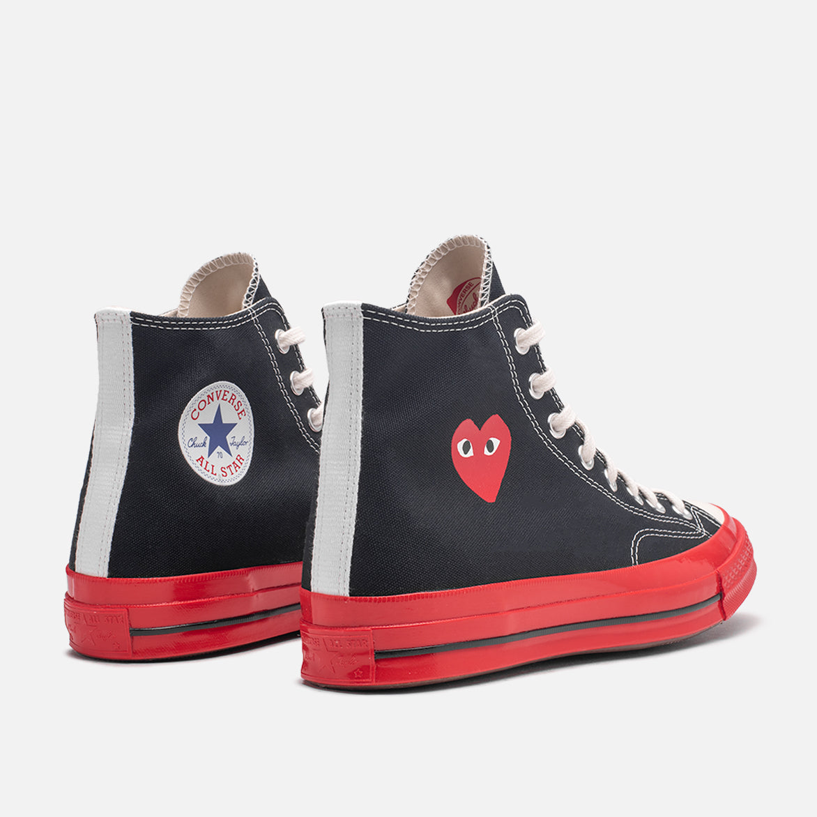 CDG PLAY x Converse Chuck 70 High Top Sneakers - Black & Red | Streetwear Fashion, Casual Wear & Urban Style for Men & Women