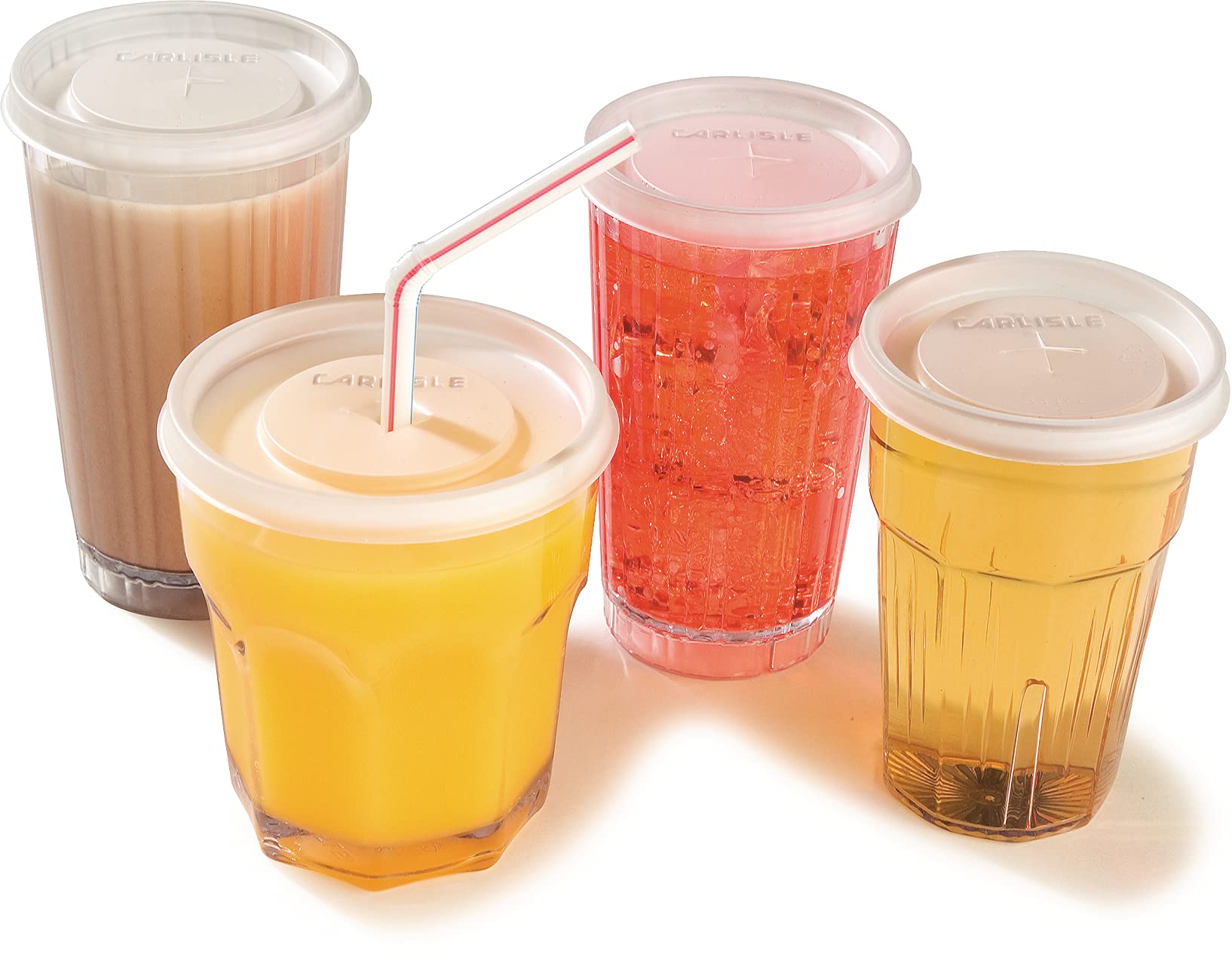 Carlisle FoodService Products 5812L30 Disposable Lid for 12 oz. Tumbler - Translucent Plastic Cup Cover - Perfect for Restaurants, Cafes & Takeout Drinks