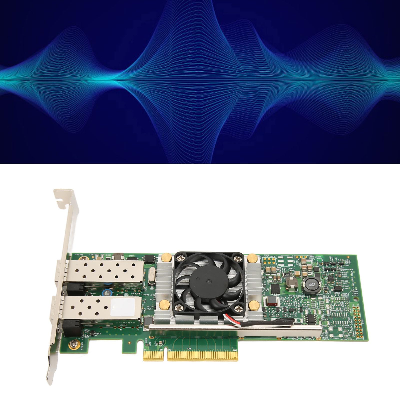 Goshyda BCM57810S Dual Port SFP+ 10GbE PCIe X8 Ethernet Converged Network Adapter with Cooling Fan - High Performance Multifunction Server & Desktop Network Card for Data Centers, Cloud Computing, and High-Speed Networking