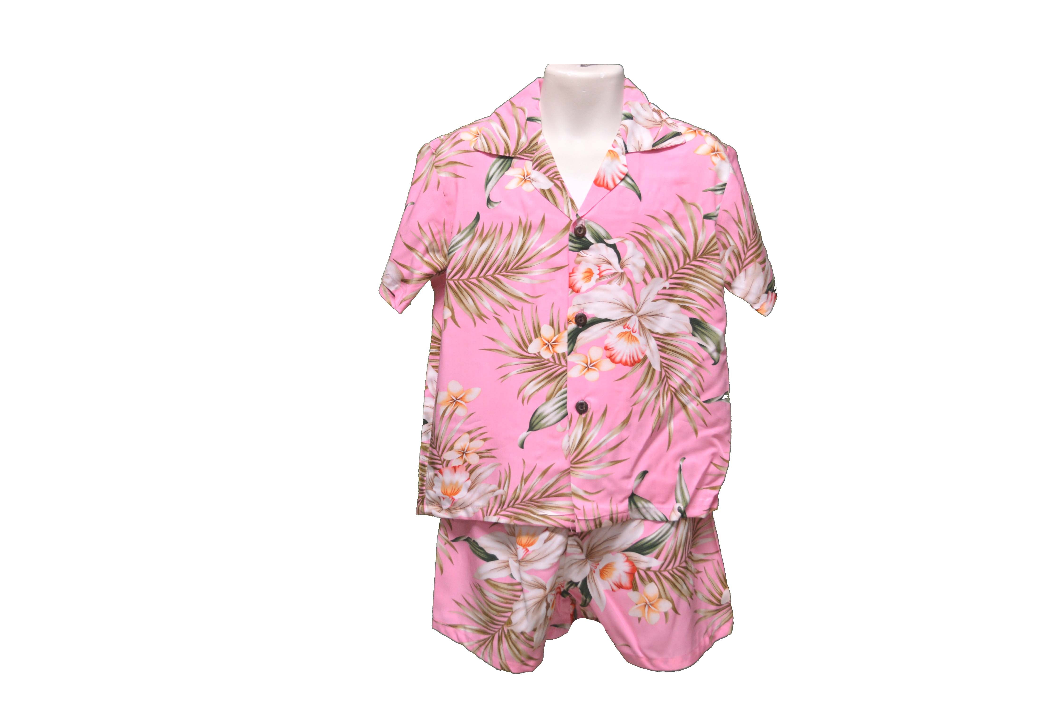 Hawaii-Made 100% Rayon Orchid Bouquet Little Boy Cabana Set - Best Selling Tropical Beach Outfit for Boys, Perfect for Summer Vacations & Pool Parties