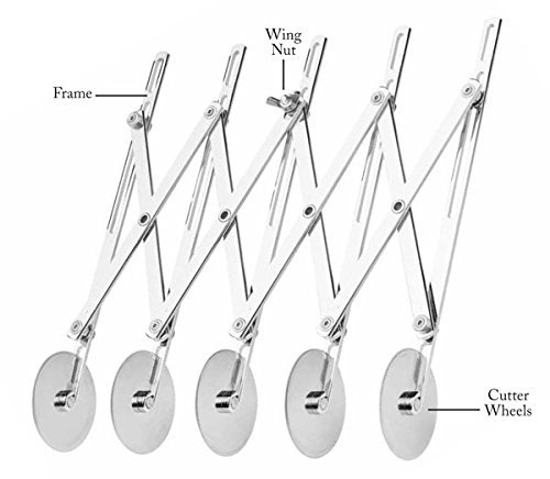 Adjustable 5-Wheel Stainless Steel Pastry Cutter - Professional Dough Divider for Baking Pies, Cookies & Pastries - Perfect for Home Bakers & Professional Chefs