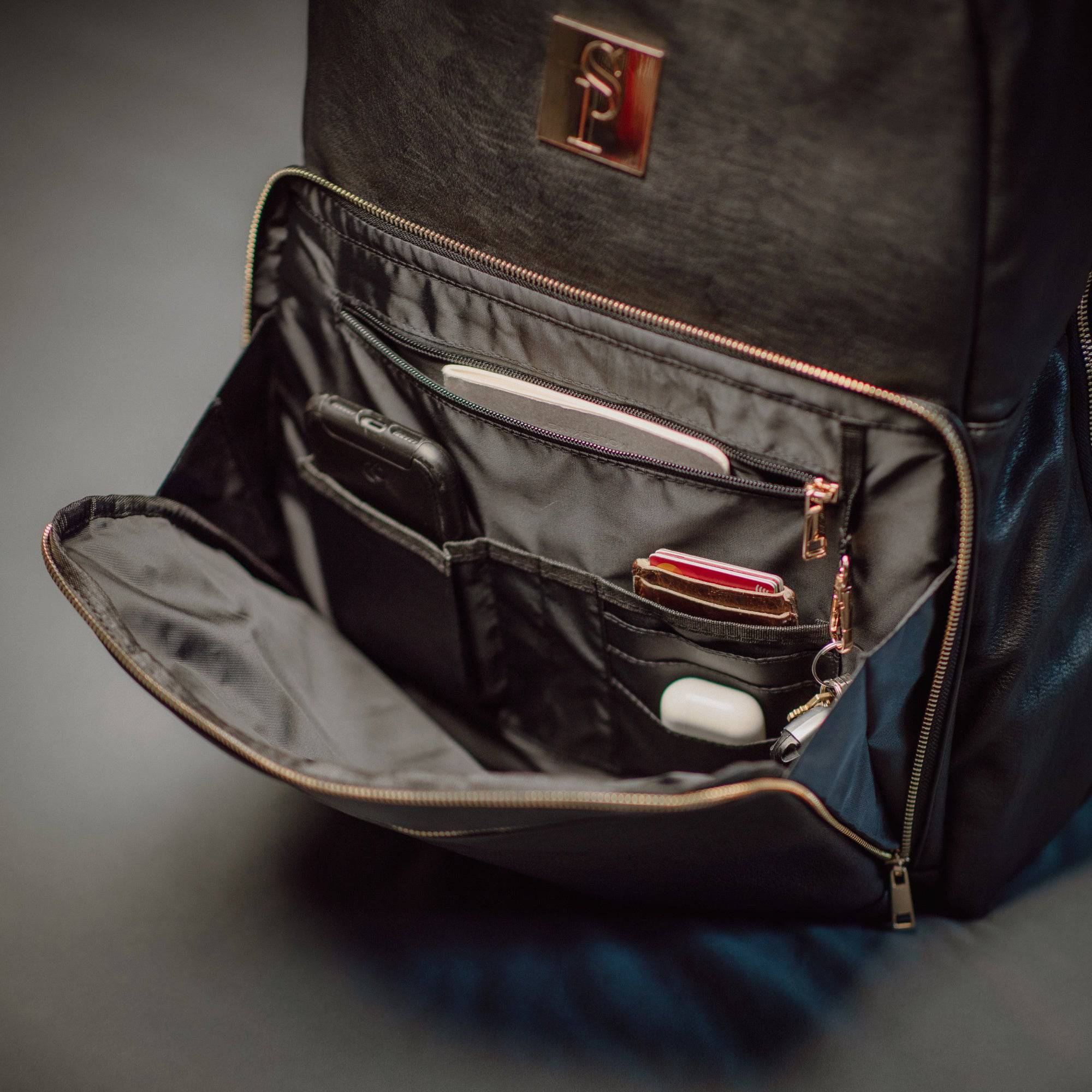Premium Tumbled Leather Commuter Bag XL - Durable & Stylish Laptop Backpack for Work, Travel & College - Perfect for Professionals & Students