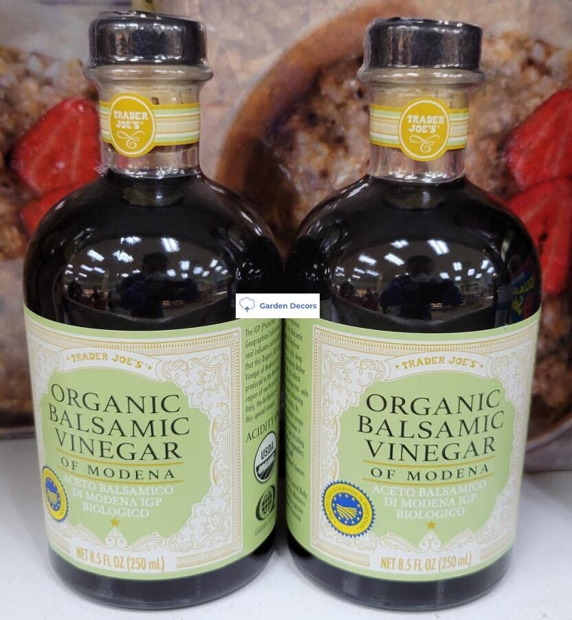 Organic Balsamic Vinegar of Modena - Premium 8.5 fl oz (250ml) Bottle - Gluten-Free, Aged Italian Condiment - Perfect for Salads, Marinades & Gourmet Cooking (2-Pack)