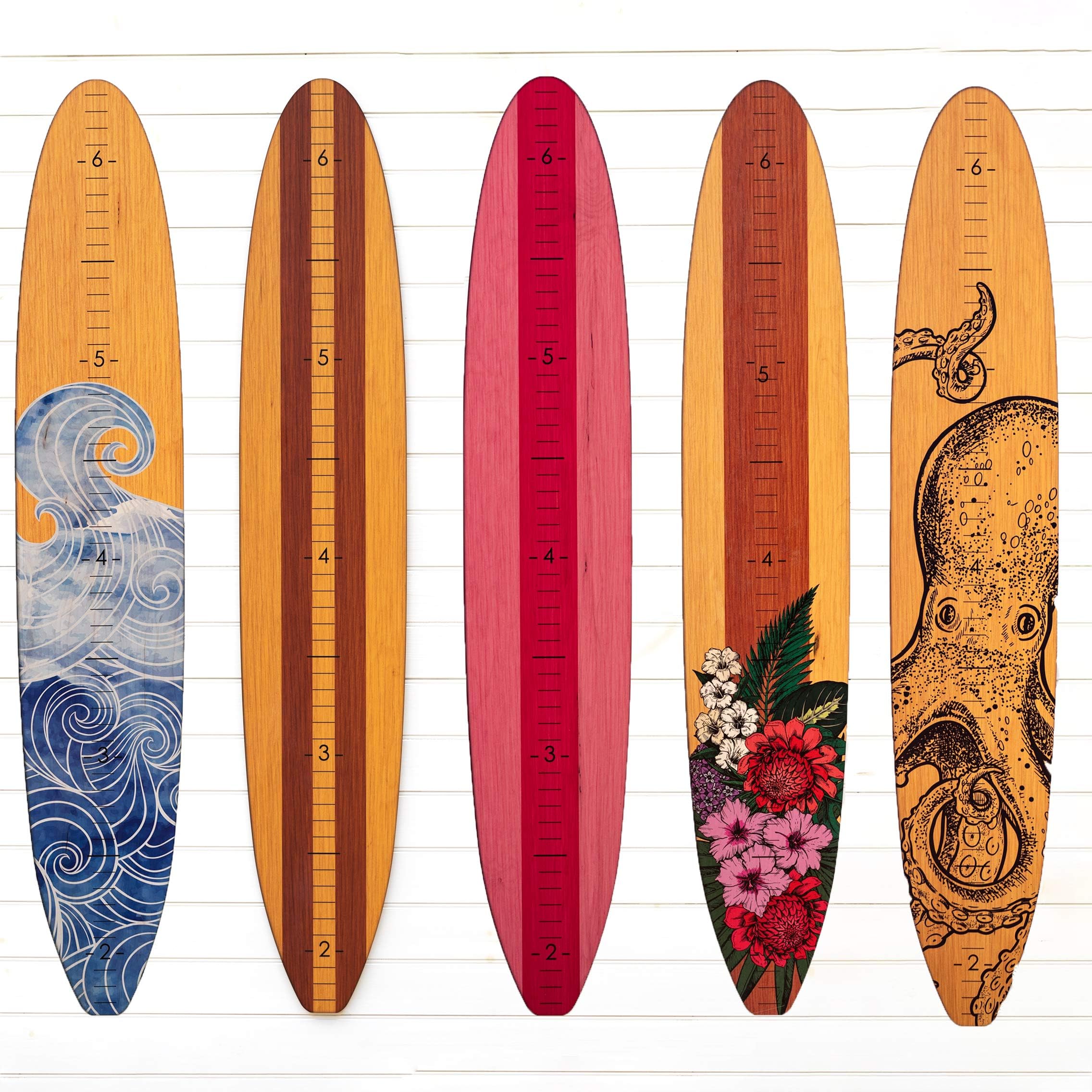 Wooden Surfboard Baby Growth Chart - 57