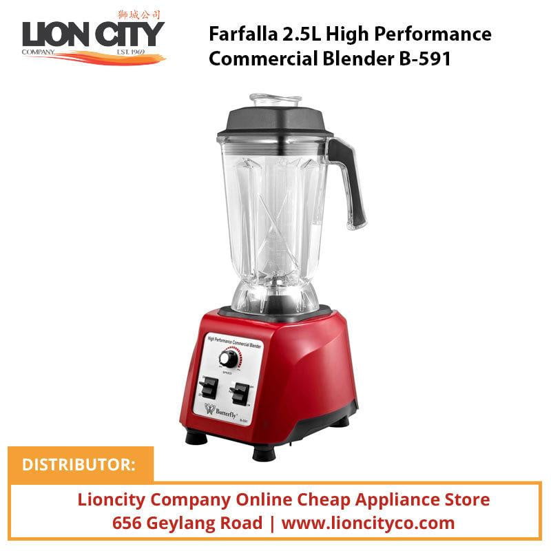 Farfalla 2.5L High Performance Commercial Blender B 591 - Professional Grade Smoothie & Juice Maker for Restaurants, Cafes & Home Kitchens - Perfect for Smoothies, Juices, Soups & Sauces
