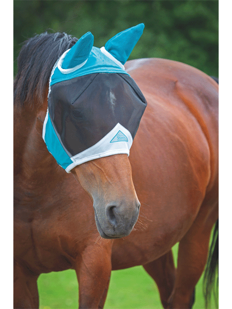 Shires FlyGuard Pro Fine Mesh Deluxe Fly Mask with Ears - Breathable UV Protection Fly Mask for Horses - Perfect for Riding, Training, and Pasture Use