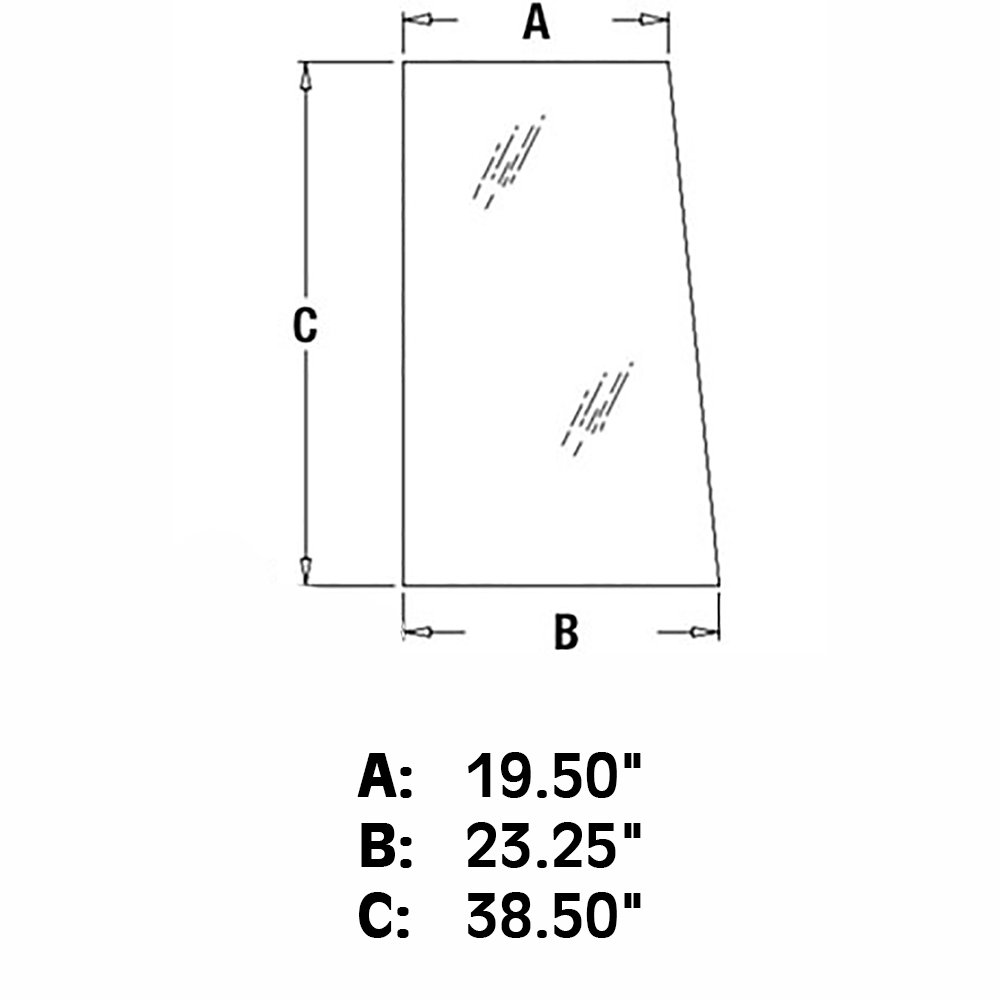 RAParts Side Upper Glass Left & Right Replacement for John Deere 210C 310C 410C 510C 610C 710C T11346 - Perfect for Tractor Cab Window Repair & Maintenance