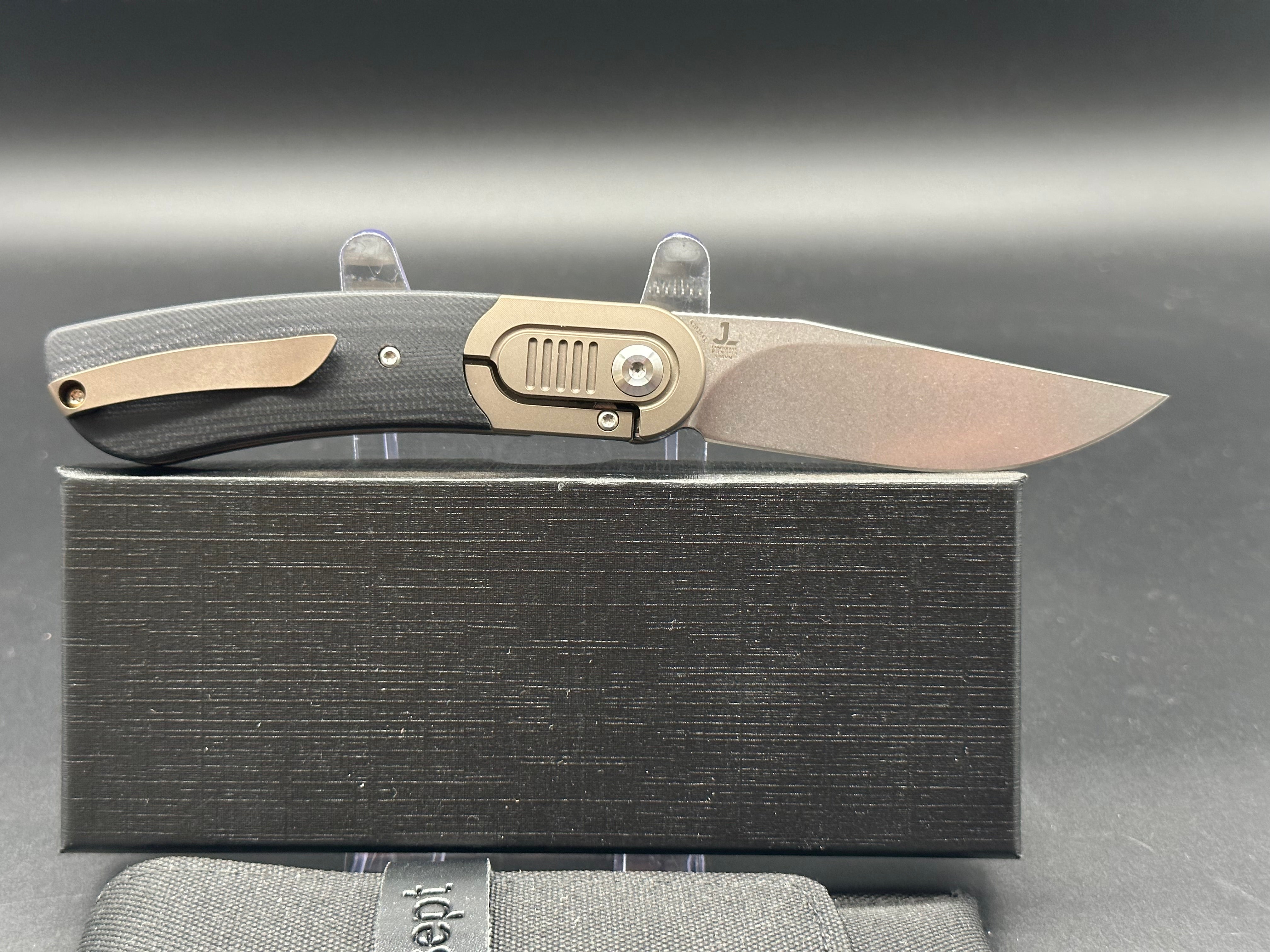 Kansept Reverie Titanium Folding Knife with Black G10 Handle & S35VN Steel Blade - EDC Pocket Knife for Outdoor Camping, Hiking, and Everyday Carry