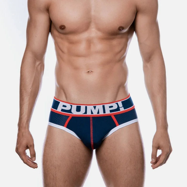 Big League Mesh Briefs for Men - Comfortable PUMP! Navy Underwear for Sports & Everyday Wear