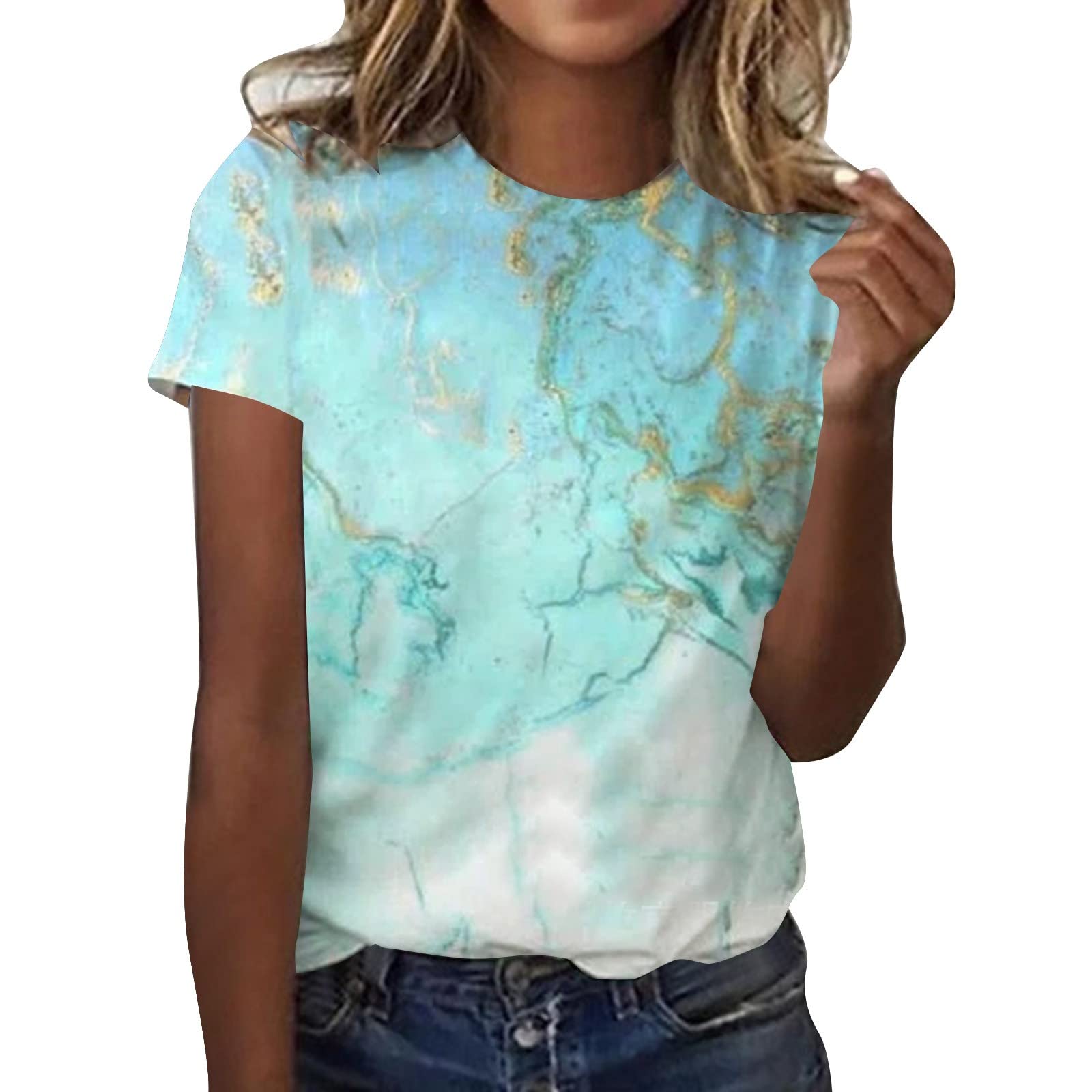 Sexy Women's Summer Short Sleeve V-Neck T-Shirt - Loose Casual Blouse & Trendy Tee for Women - Perfect for Beach Outings, Date Nights & Summer Vacations