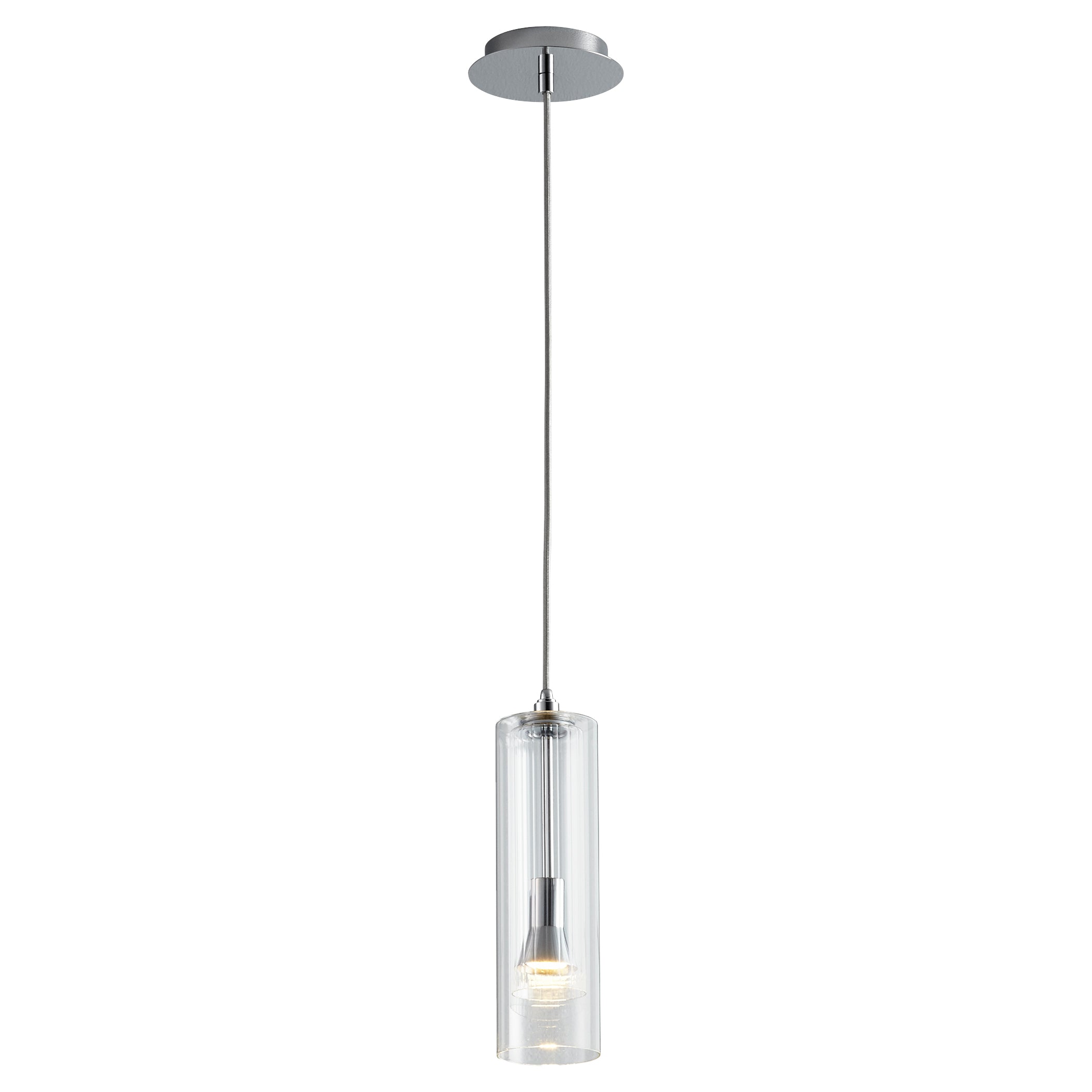 Oxygen Gratis 3 609 14 Pendants - Polished Chrome with Clear Crystals | Elegant Ceiling Light Fixture for Dining Room, Bedroom & Living Room Decor