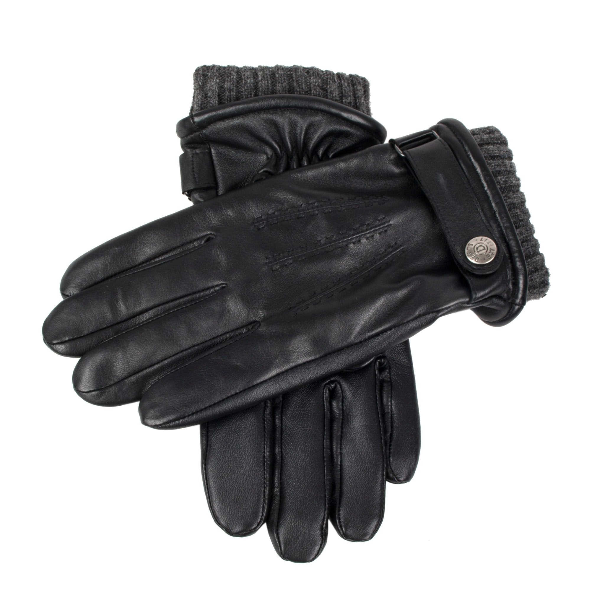 DENTS Premium Leather Henley Gloves for Men - Black | Winter Driving & Outdoor Activities | Soft Touch & Comfortable Fit