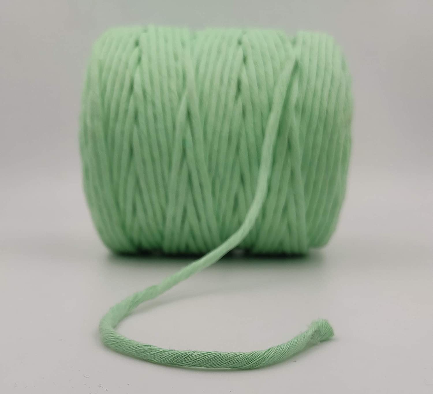 200m 4mm Single Strand Cotton Macrame Cord Thread for DIY Crafts, Jewelry Making, Wall Hangings & Home Decor - Mint Green | Perfect for Macrame Projects, Gift Wrapping & Boho Style Decorations