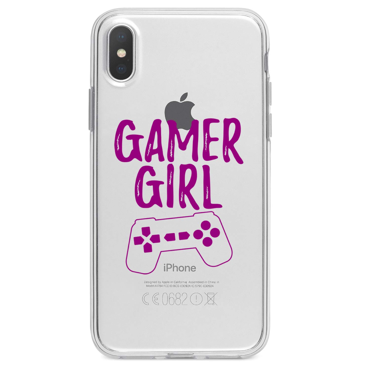 Premium Clear Shockproof Hybrid Case for iPhone X/XS (5.8 Inch) - TPU Bumper with Acrylic Back & Tempered Glass Screen Protector - Gaming Accessories for Women - Perfect for Mobile Gamers & Video Game Enthusiasts