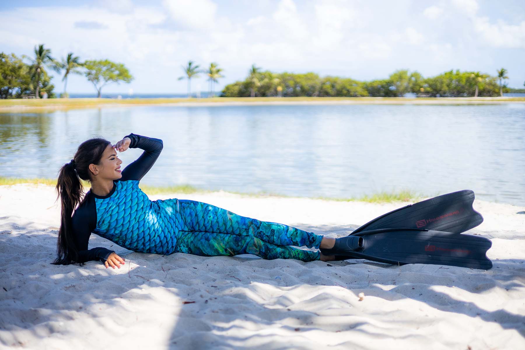 Premium Abalone Shell Print Mermaid Rash Guard - UV Protection Swim Shirt for Women & Girls - Perfect for Surfing, Swimming, and Beach Activities