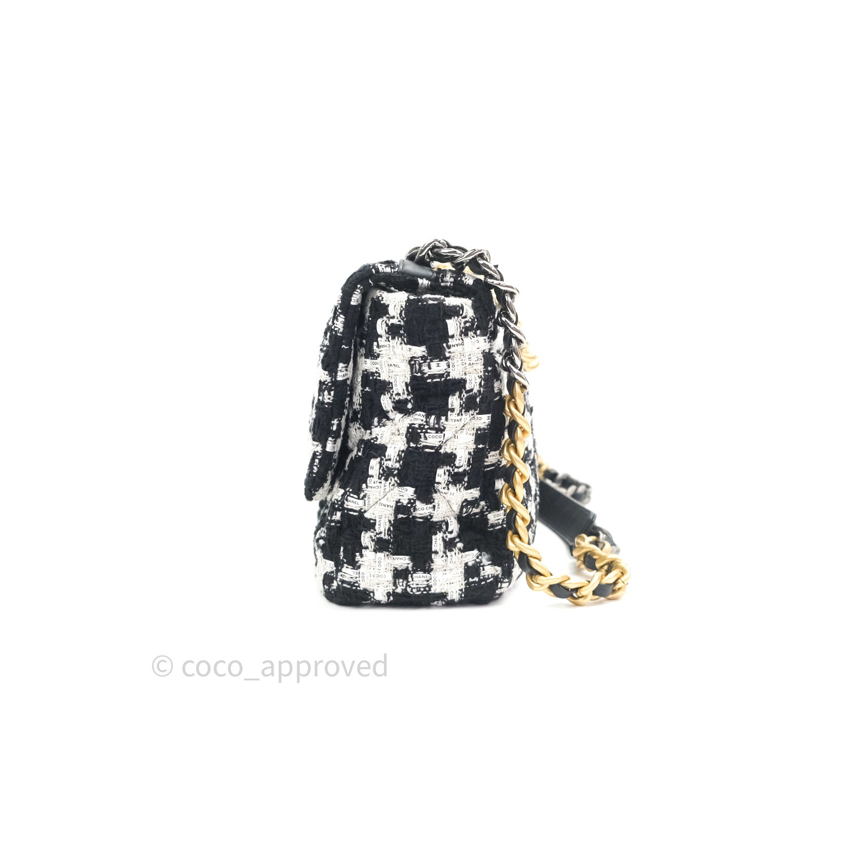 Chanel 19 Medium Flap Bag - White Tweed with Ribbon & Mixed Hardware - Luxury Designer Handbag for Women, Perfect for Parties, Weddings & Everyday Elegance