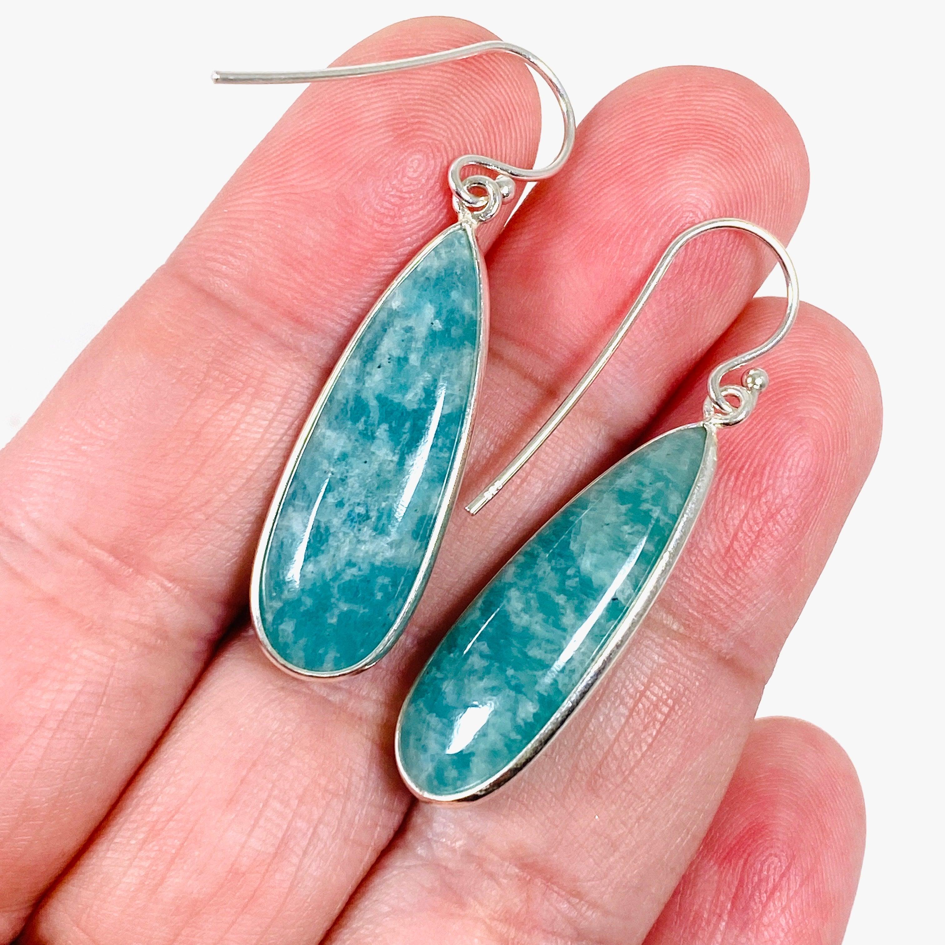 Amazonite Teardrop Earrings for Women - Handmade Gemstone Dangle Earrings KEGJ1317 - Perfect for Boho, Wedding & Everyday Jewelry