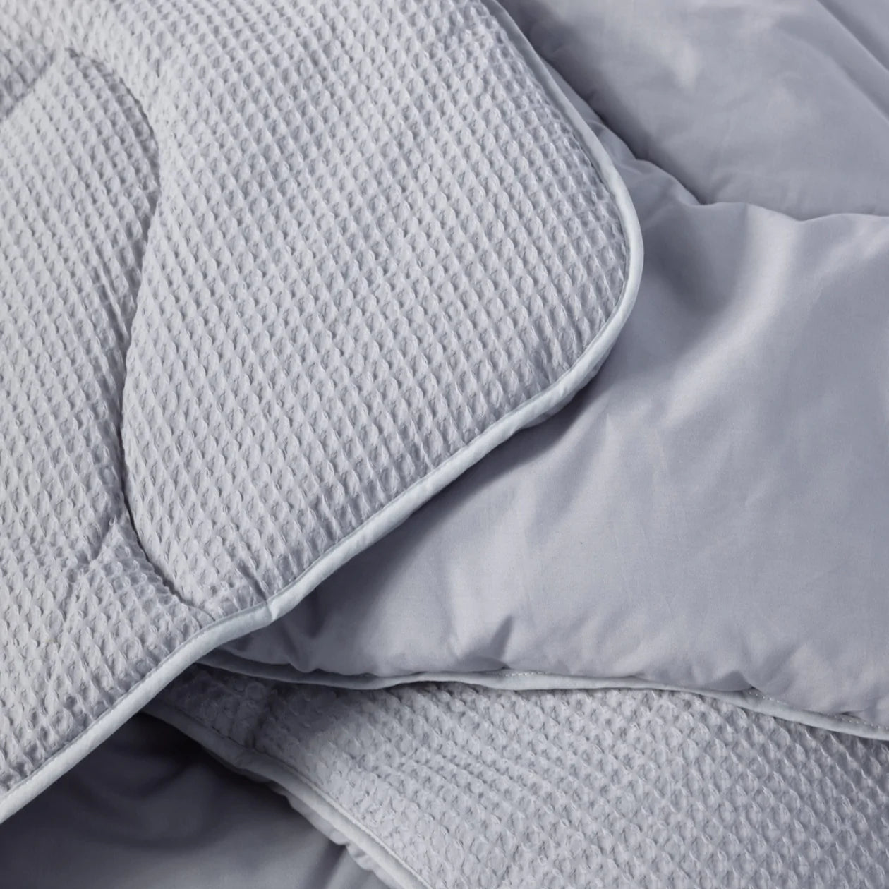 Night Owl Cotton Waffle Coverless Duvet - Grey King Size Bedding Set | Soft Breathable Comforter for All Seasons | Perfect for Cozy Bedrooms, Guest Rooms & Vacation Homes