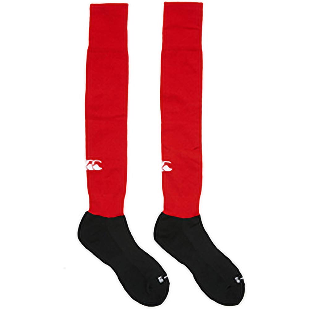 Canterbury Men's Rugby Socks - Breathable Performance Sports Socks for Rugby Players (Medium, Red) - Perfect for Training, Matches & Active Wear