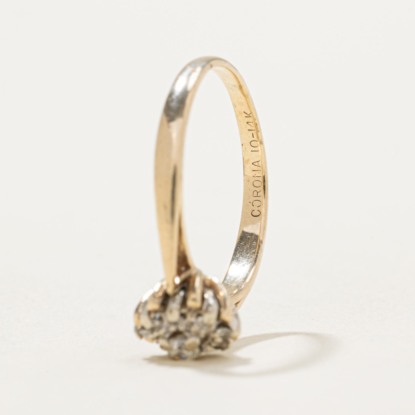 0.10ctw Diamond Petal Reverse Tapered Ring - Size 5.75 | Elegant Wedding Band, Anniversary Gift for Her, Unique Engagement Ring for Women