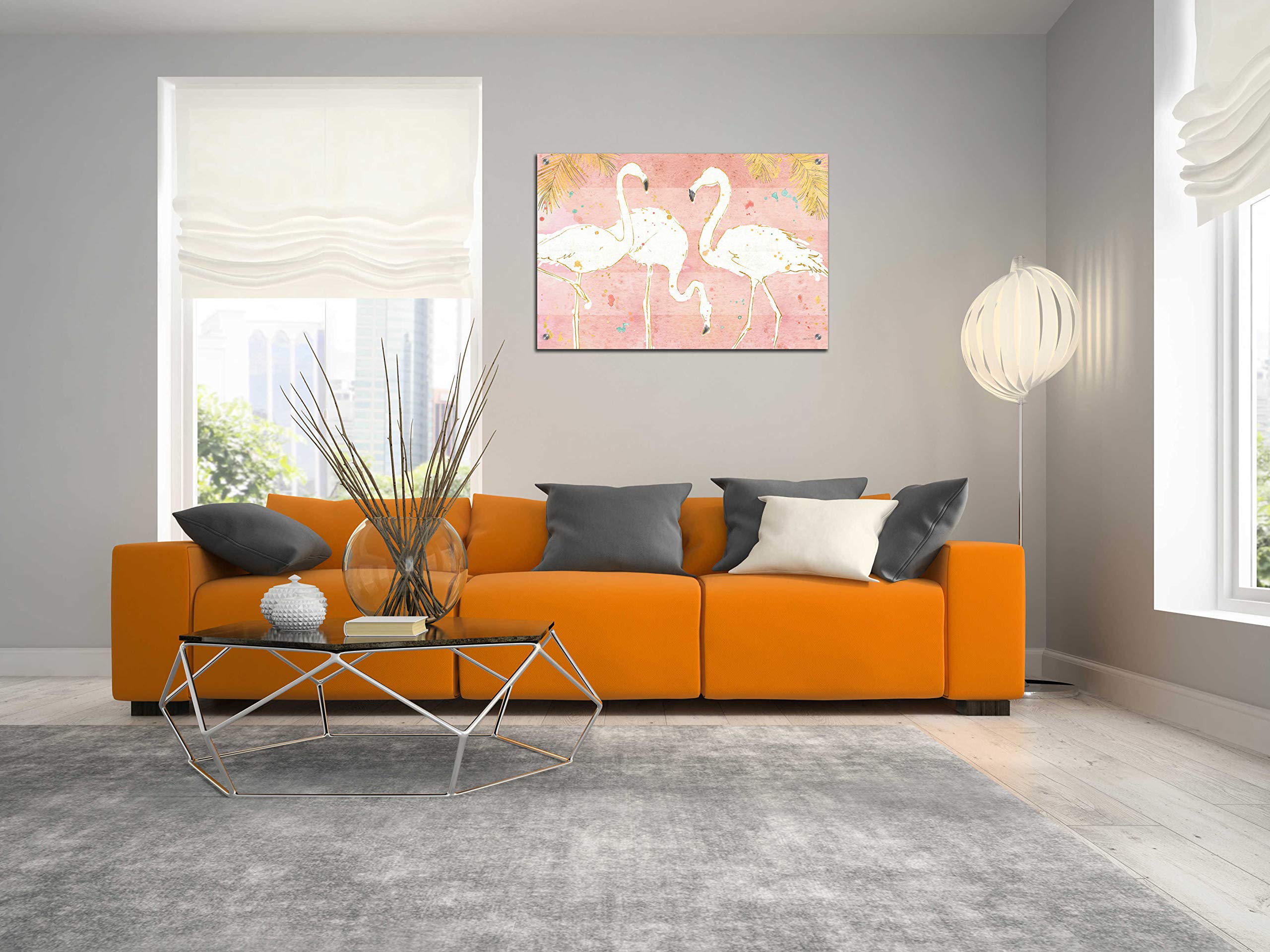 Epic Art 'Flamingo Fever IV' by Ann Tavoletti - Vibrant Acrylic Glass Wall Decor 36x24 Inches - Perfect for Living Room, Bedroom & Office Decor