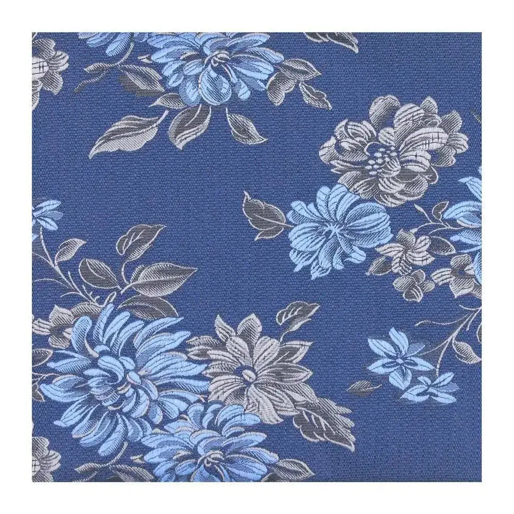 LA Smith Large Flower Woven Polyester Tie and Handkerchief Set for Wedding, Groom, Bridal Party - Perfect for Formal Events, Prom, and Special Occasions