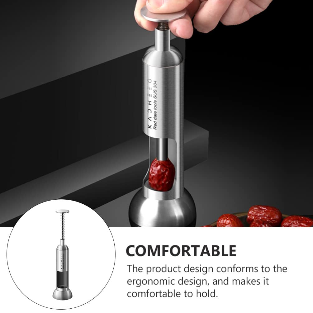 Stainless Steel Fruit Core Remover Tool - Cherry, Date, Apple Corer for Kitchen - Easy to Use Kitchen Gadget for Pitting Fruits (Perfect for Baking, Cooking & Meal Prep)