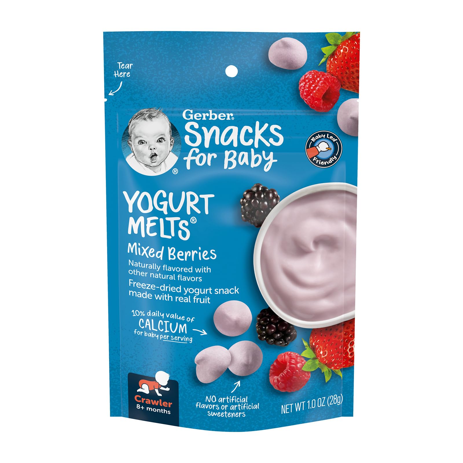 Gerber Graduates Yogurt Melts Snacks - Mixed Berry Flavor | Healthy Baby & Toddler Snacks | On-the-Go, Daycare & Travel Treats