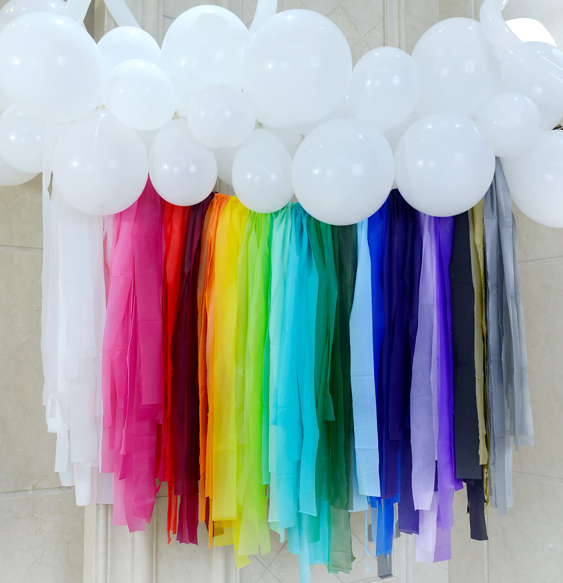 50pcs Sapphire Blue Party Streamers - 24 Color Fringe Backdrop Decorations for Birthday, Bachelorette, Baby Shower & Events | Plastic Strips for Wall Decor, Photo Booth & Party Backgrounds