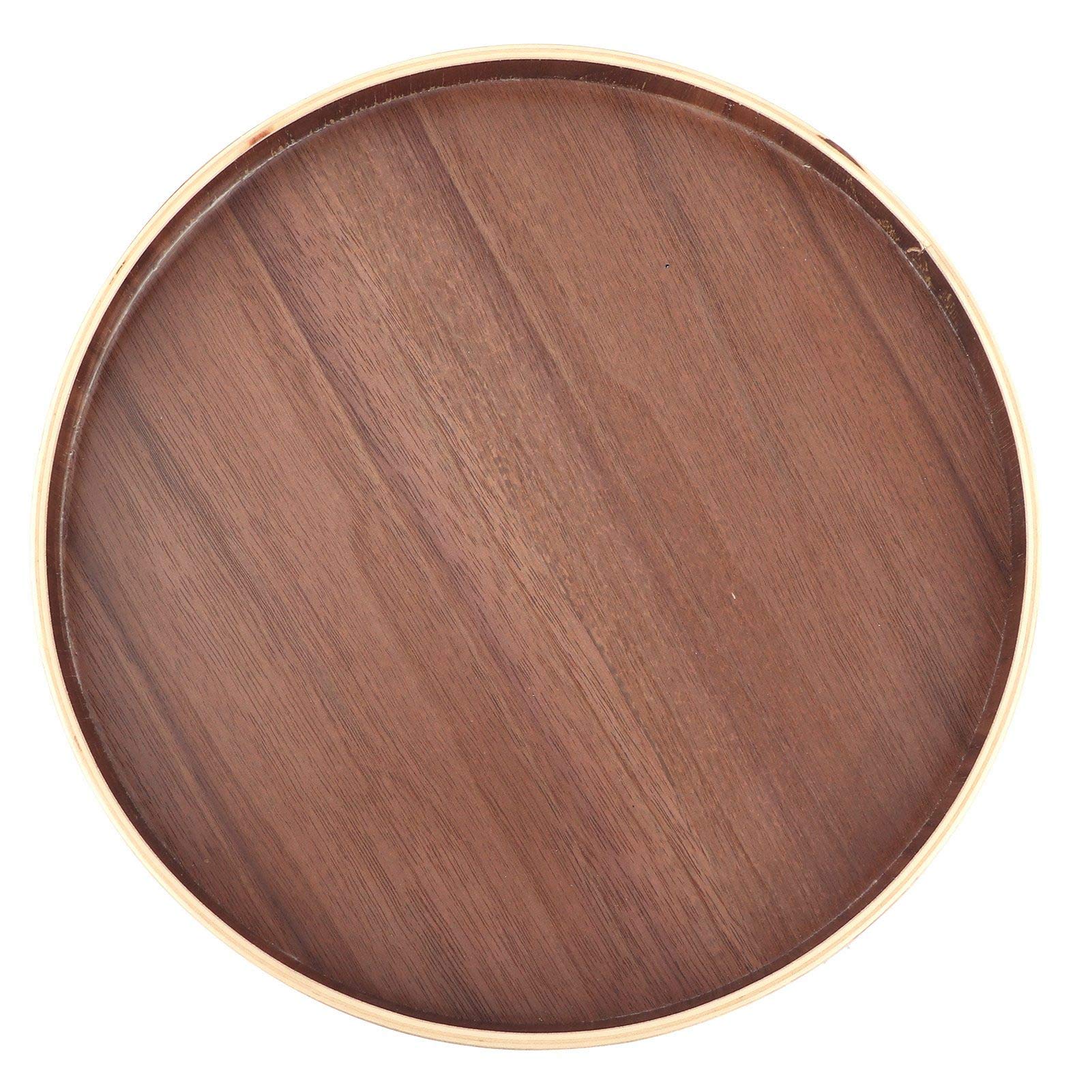 Agatige 12-Inch Round Wooden Serving Tray - Japanese Style Coffee Table Tray for Tea, Coffee, Breakfast & Snacks - Perfect for Ottoman Serving, Dining Room Decor & Gift Giving (30cm)