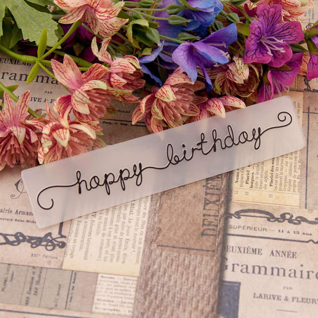 BUZHI Crafts Happy Birthday Embossing Folder - Plastic Scrapbooking Die for DIY Paper Crafts & Card Making | Perfect for Greeting Cards, Invitations, and Memory Albums