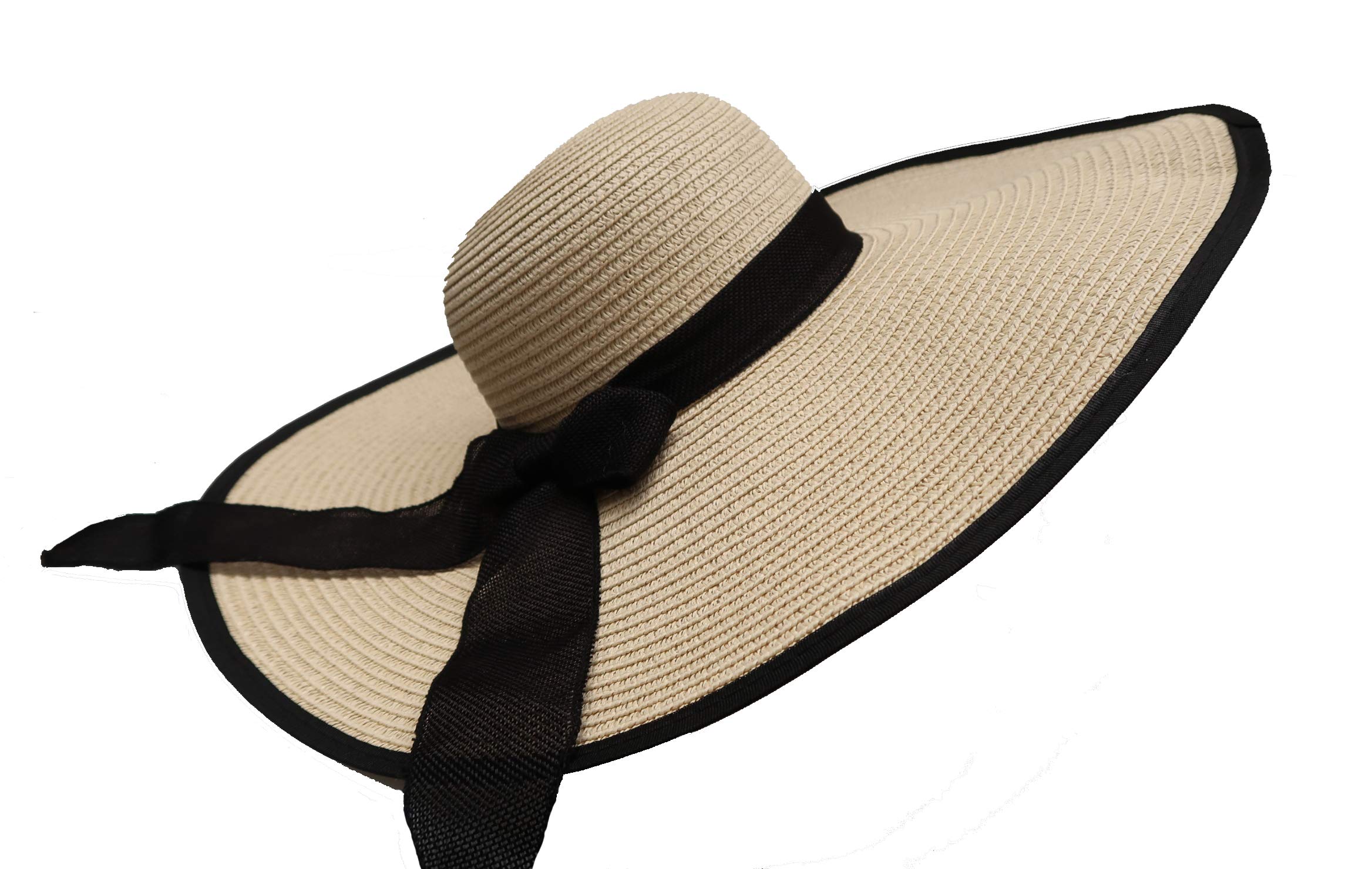 Women's Wide Brim Straw Sun Hat - UPF 50+ UV Protection Foldable Beach Hat for Summer, Vacation, Pool Party & Outdoor Activities