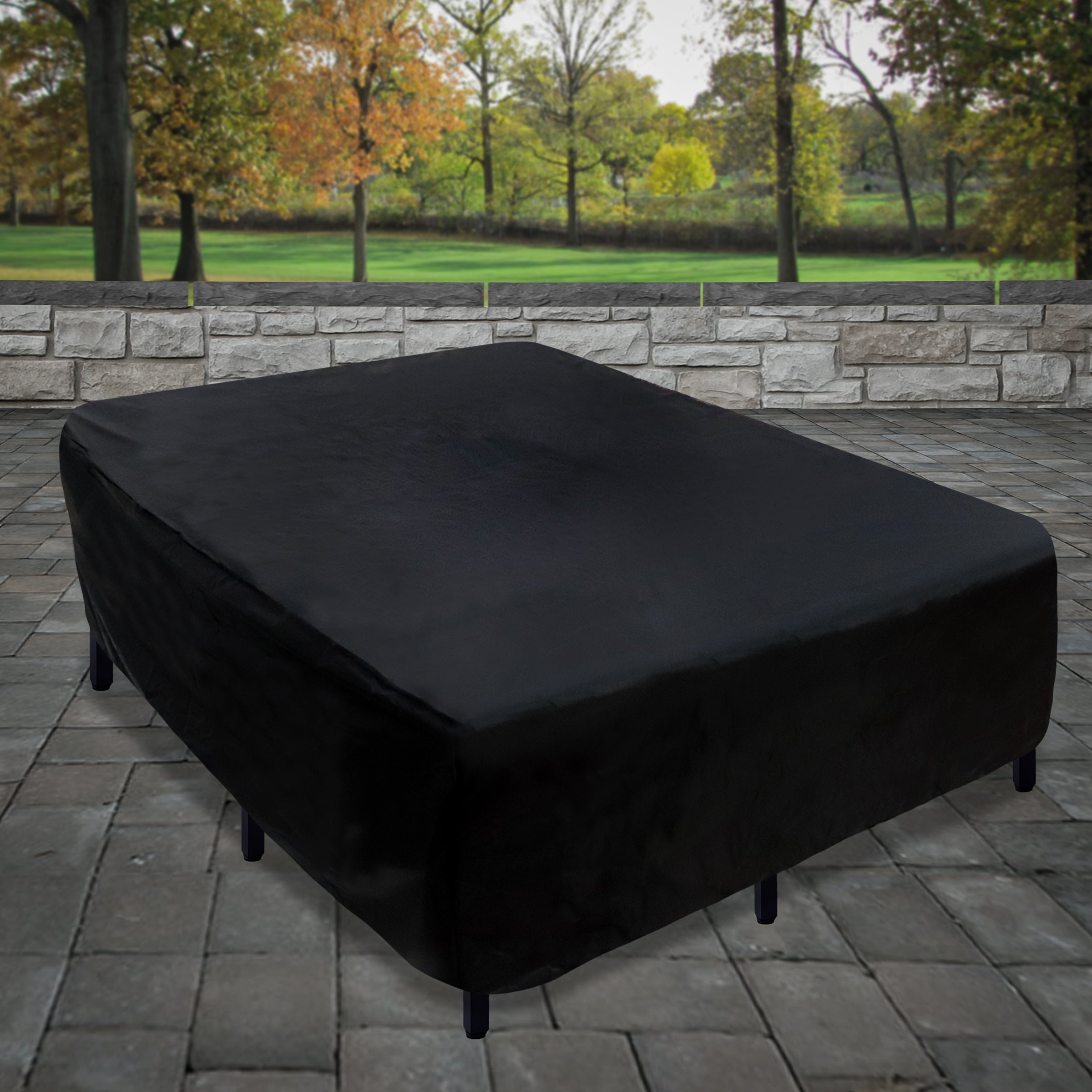 76-Inch Waterproof Outdoor Patio Furniture Cover with Adjustable Rope & Metal Buckles - Heavy Duty Protection for Sofa, Chairs, Table in All Weather Conditions
