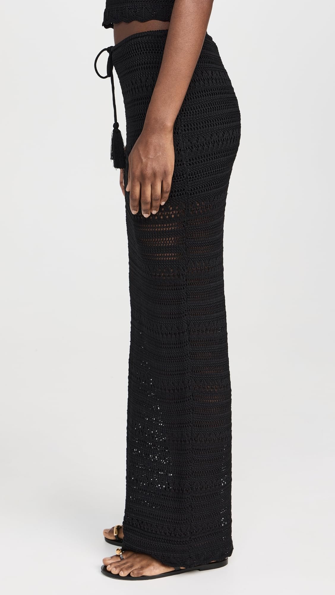 PQ Swim Women's Crochet Long Skirt - Boho Beach Cover Up, Summer Maxi Skirt for Swimwear, Poolside, Vacations & Music Festivals
