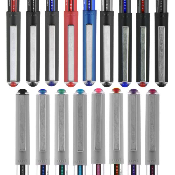12 Pack Violet Vision Rollerball Pens - 0.7mm Fine Point Smooth Writing Pens with Medium Black Ink - Bulk Office Supplies for School, Work & Note Taking - Similar to Gel Pens