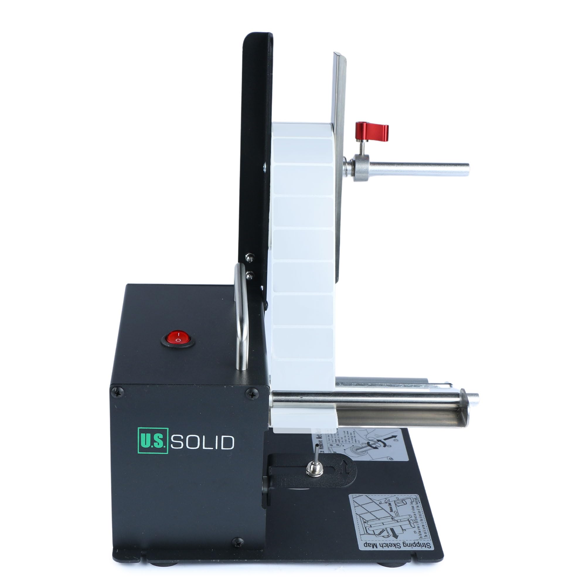 U.S. Solid Automatic Label Dispenser Machine with Fiber Optic Sensor - Clear & Opaque Labels (10-115mm Width, 8-130mm Length) - Perfect for Warehouse, Retail & Shipping Labeling